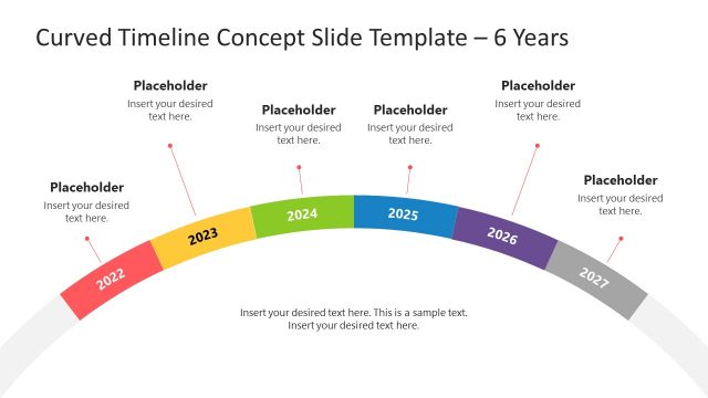 7 Steps Curved Timeline Concept PowerPoint