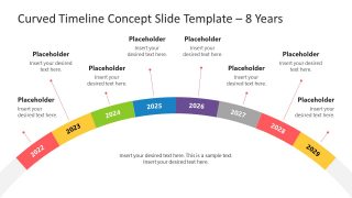 Presentation of 9 Steps Curved Timeline 