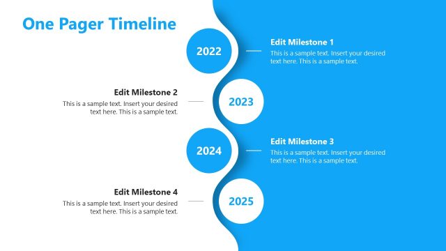 One Pager Vertical Timeline Slide Template