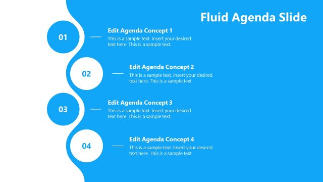 Simple Fluid Agenda Slide Template for PowerPoint