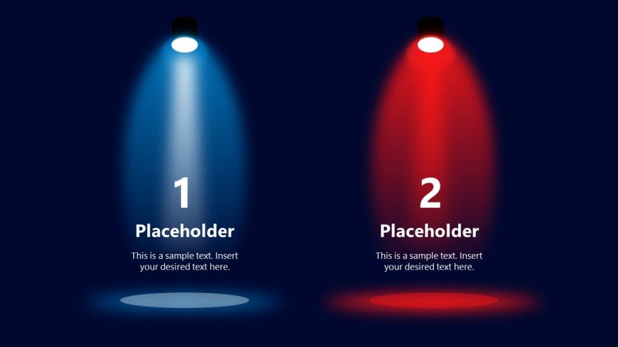 Red and Blue Spotlight Effects PowerPoint