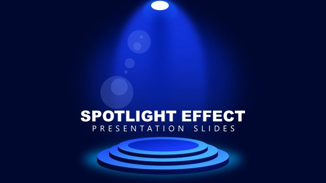Blue Spotlight PowerPoint Slide for Highlighting Object