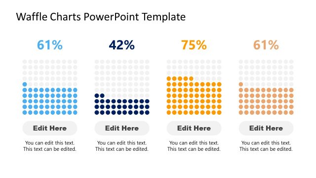 Waffle Chart Template 4 Column PPT