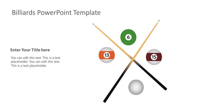 Template of Billiards Cue Sticks and Balls