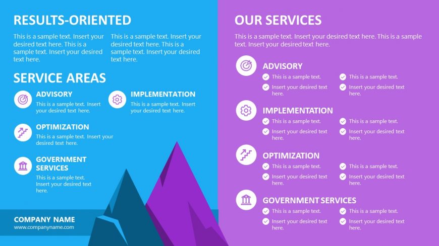 One Pager Template for Company Service Portfolio 