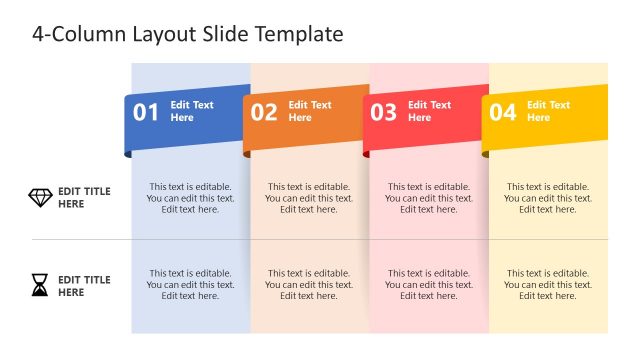 4-Column Layout Slide Template for PowerPoint