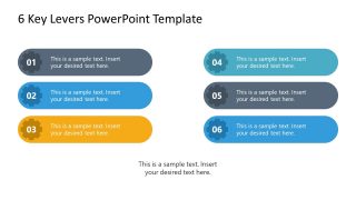 Slide of 6 Steps Levers PowerPoint Diagram 