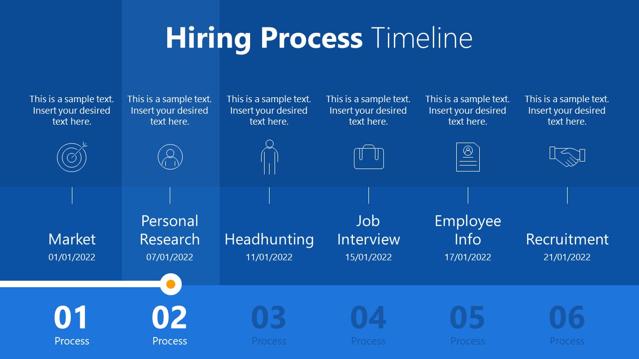 Hiring Process Timeline Template for PowerPoint SlideModel