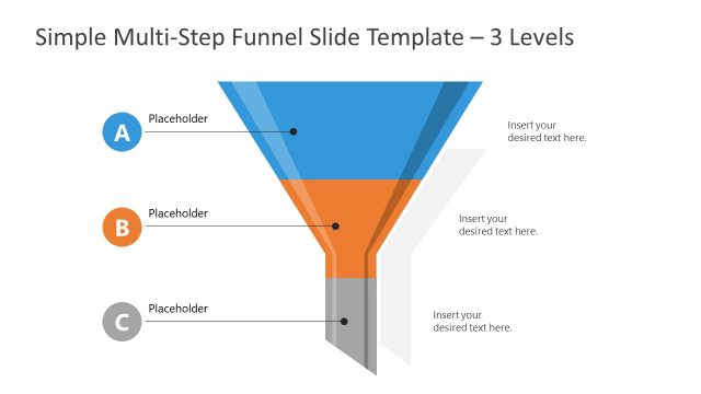 Simple Multi-step Funnel Slide Template for PowerPoint