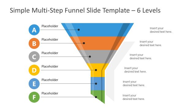 6 Level Funnel PowerPoint Diagram