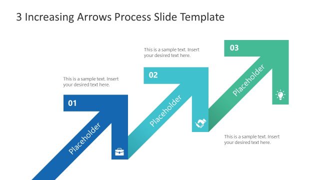 3 Increasing Arrows Process Slide Template