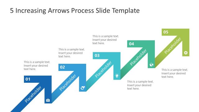 5 Increasing Arrows Process Slide Template