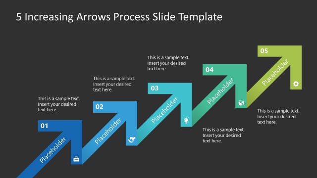 5 Increasing Arrows PowerPoint Template