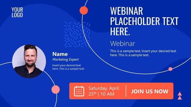 1 Speaker Webinar Cover Slide Template for PowerPoint