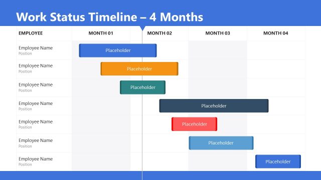 Work Status Timeline 4 Month PPT Roadmap