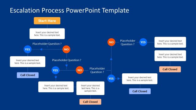 Escalation Process Diagram PPT Blue Background