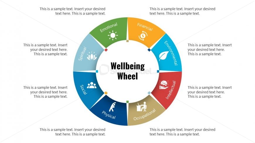 Wellbeing Wheel PowerPoint Diagram Template 