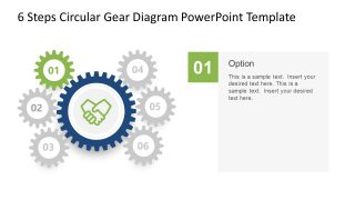 6 Items PowerPoint Circular Gears Template Step 1