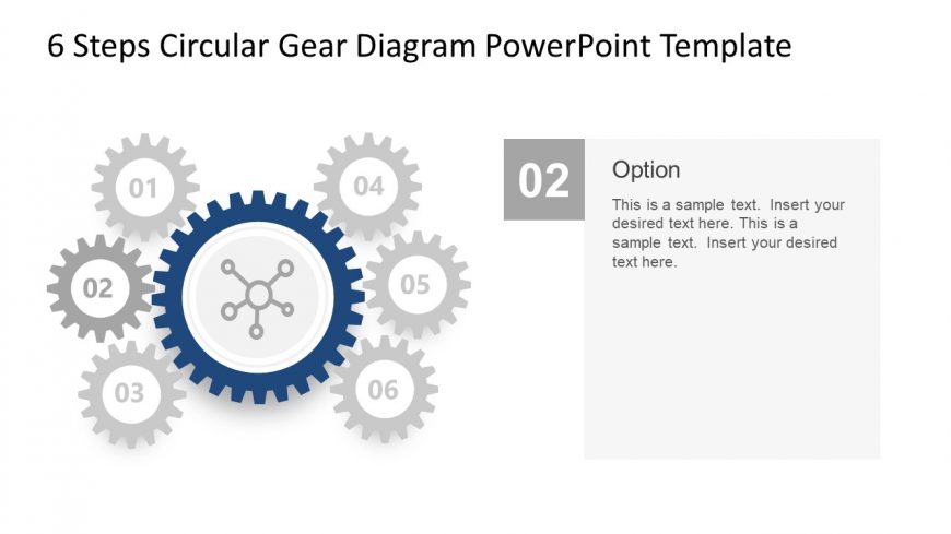 6 Items PowerPoint Circular Gears Template Step 2