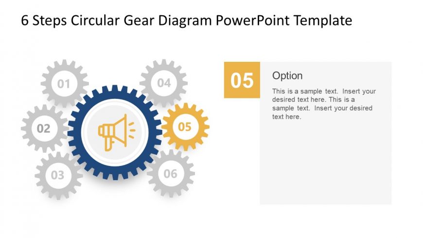 6 Items PowerPoint Circular Gears Template Step 5
