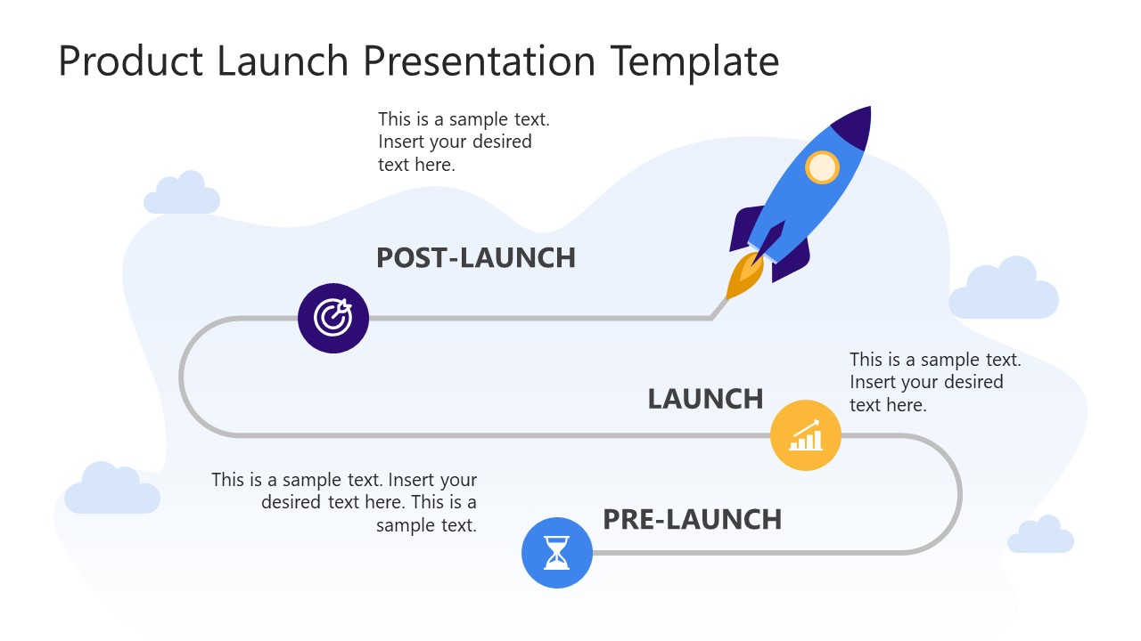 3 Stage Rocket Launch Roadmap PowerPoint 