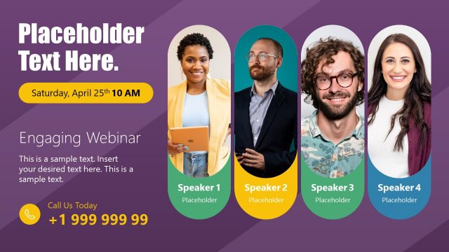 4 Speaker Engaging Webinar Cover PowerPoint