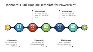PowerPoint Fluid Timeline Template 5 Milestones 