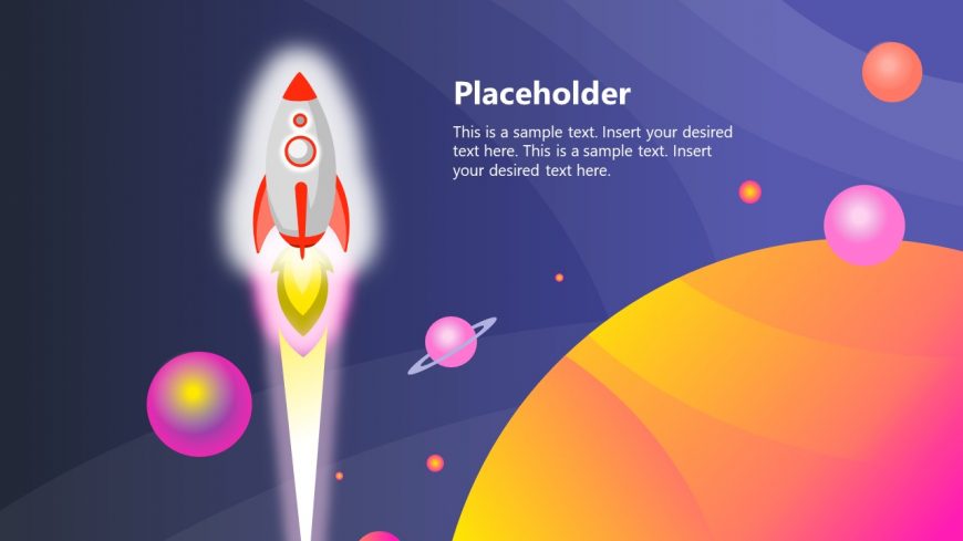 Launch Space Rocket Template PowerPoint 