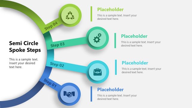Editable Semi Circle Spoke Steps Diagram for PowerPoint