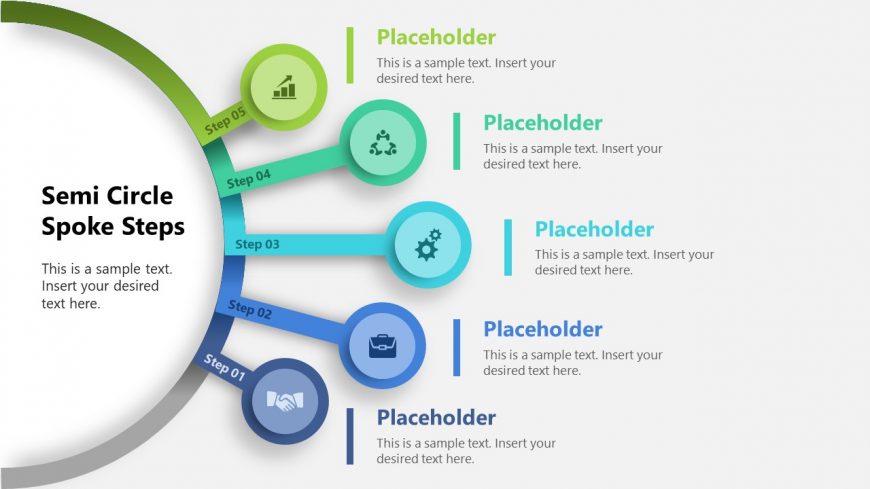 Presentation Slide Design with Semi Circle Infographic Diagram