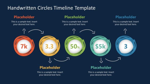 5 Steps Handwritten PowerPoint Timeline Template