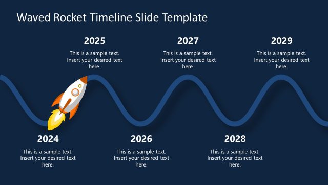 PowerPoint Timeline Template of Rocket Ship