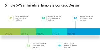 PowerPoint Template For Five-Year Timeline Design Concept 