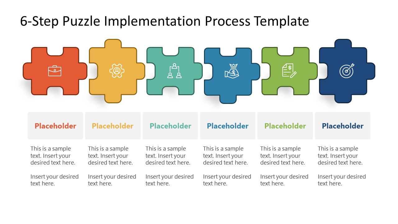 6 Puzzle Pieces For Project Planning, PowerPoint Templates Download, PPT  Background Template