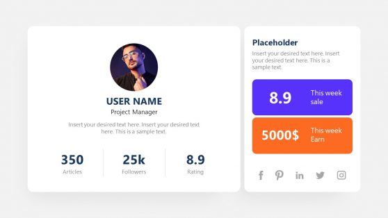 Person Profile Dashboard Template for PowerPoint