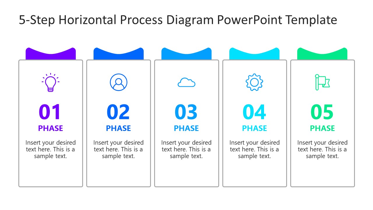 PowerPoint Horizontal Process Flow Diagram Template 