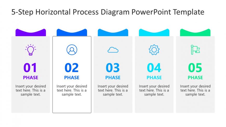Column 2 of Horizontal Process Flow Diagram PowerPoint 