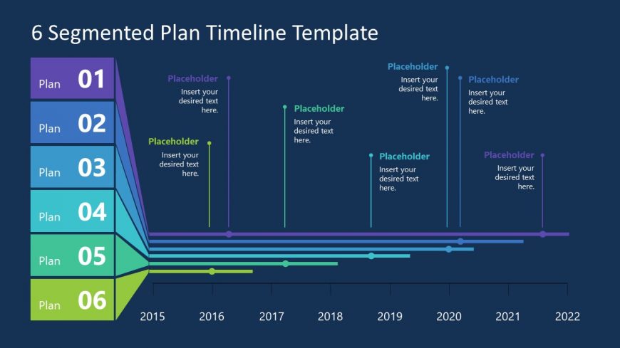 PowerPoint 6 Segmented Plan Timeline Design