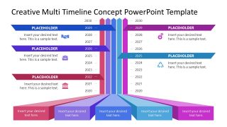 PPT for Creative Multi Timeline Concept Diagram