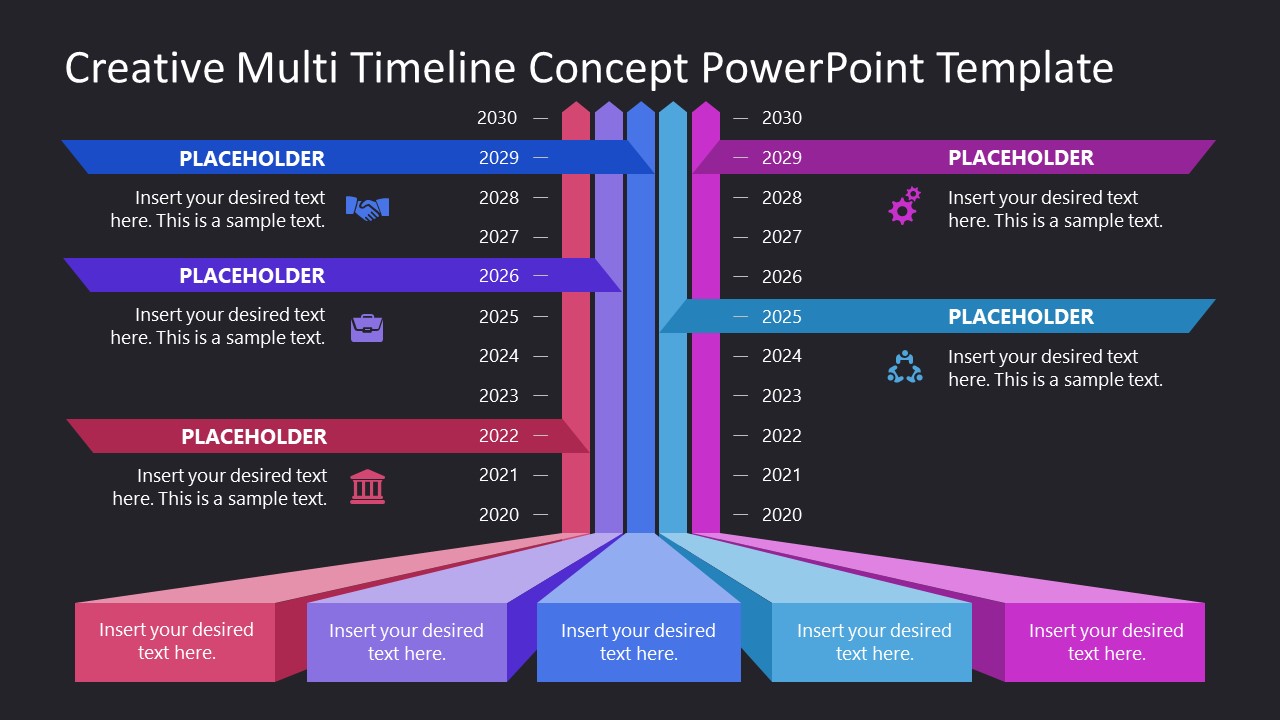 Creative Multi Timeline Concept PowerPoint Template - SlideModel