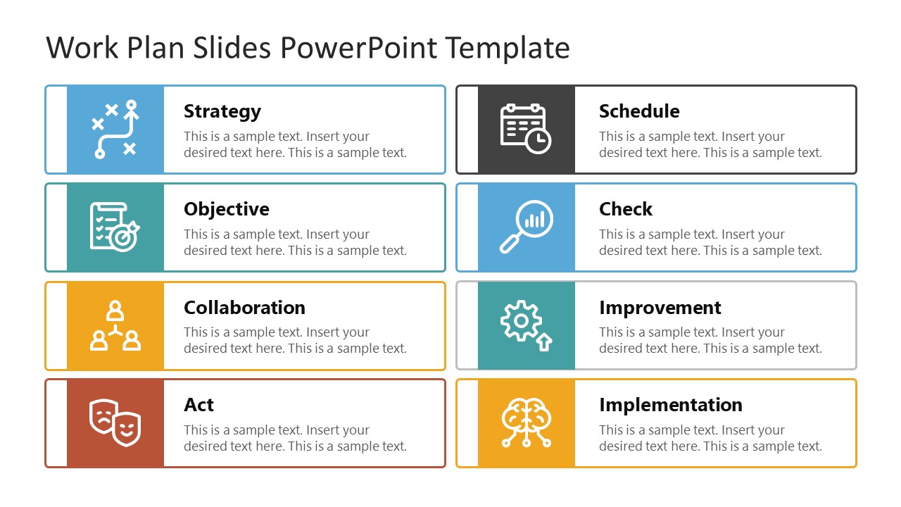 Kế hoạch làm việc luôn là yếu tố quan trọng đối với bất kỳ nhà quản lý hay chủ doanh nghiệp nào. Mẫu slide kế hoạch làm việc PowerPoint giúp bạn phát triển kế hoạch của mình theo cách đơn giản và hiệu quả hơn. Thiết kế đẹp mắt và bố cục rõ ràng sẽ giúp bạn trình bày kế hoạch của mình một cách chuyên nghiệp và hiệu quả.
