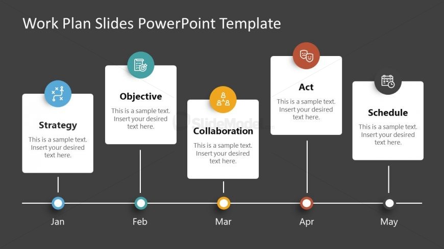 Work Plan PowerPoint Template - Gray Background