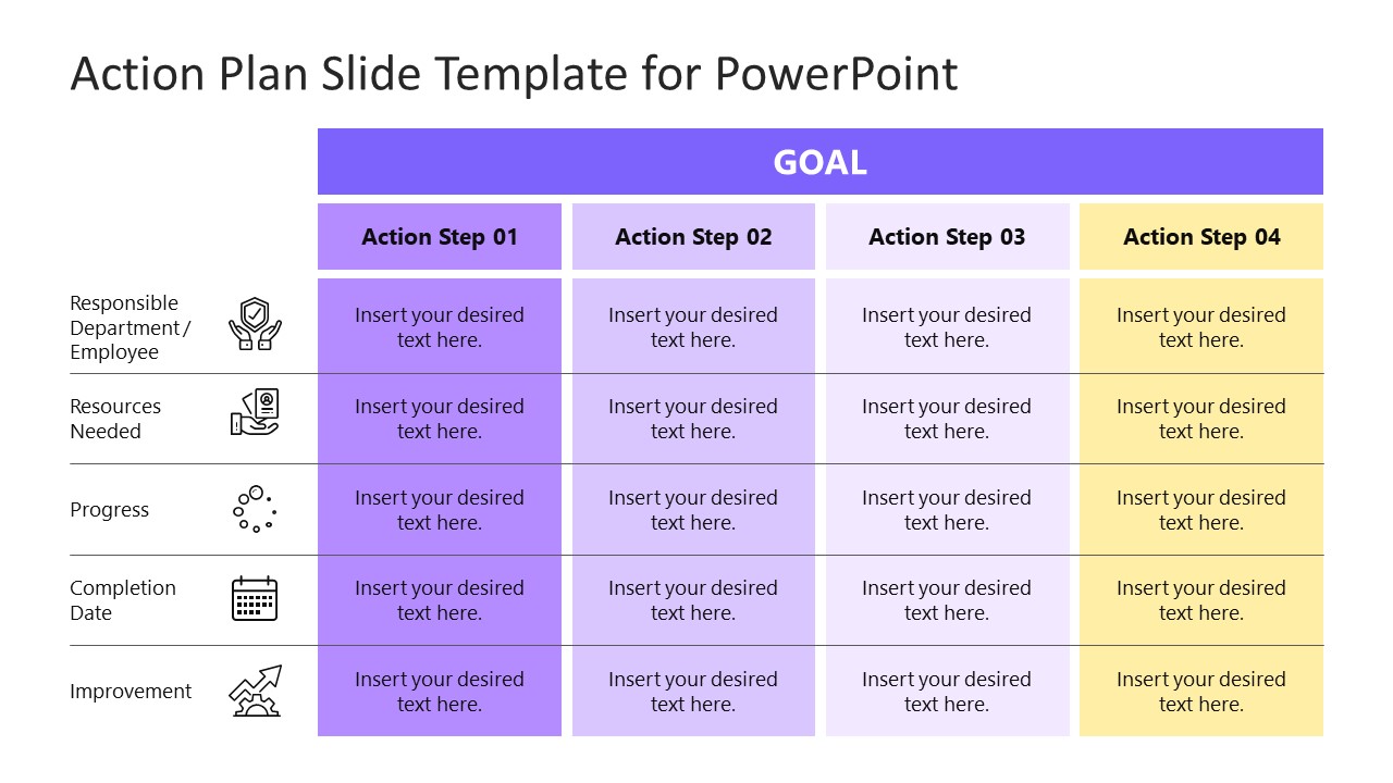 Action Plan Slide Template For PowerPoint SlideModel