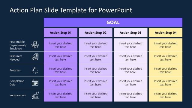 PowerPoint Action Plan Template – Blue Background