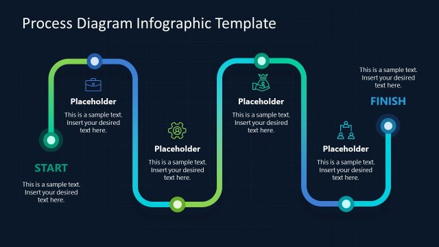 Infographic Process Diagram PPT Template – Blue Background