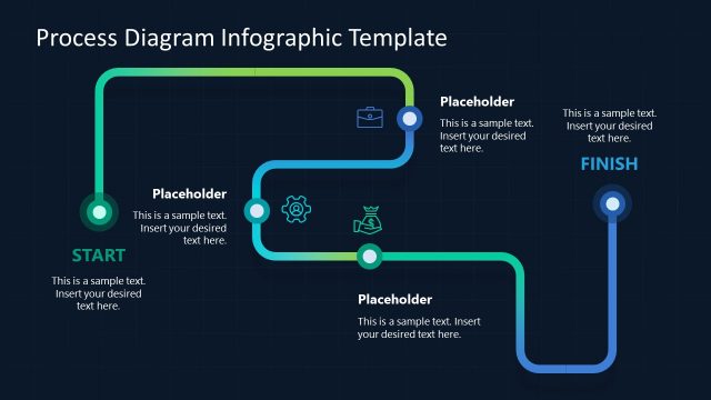 Process Diagram PowerPoint Template – Blue Background