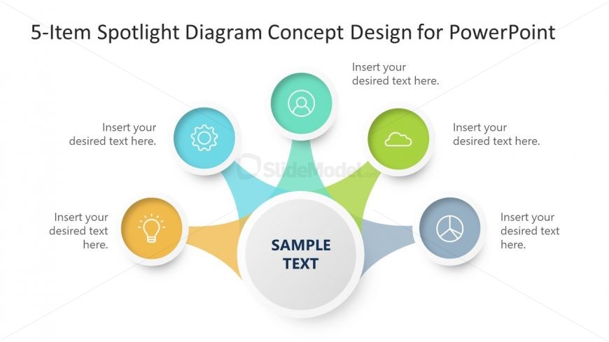 5-Item Spotlight Diagram PPT Template