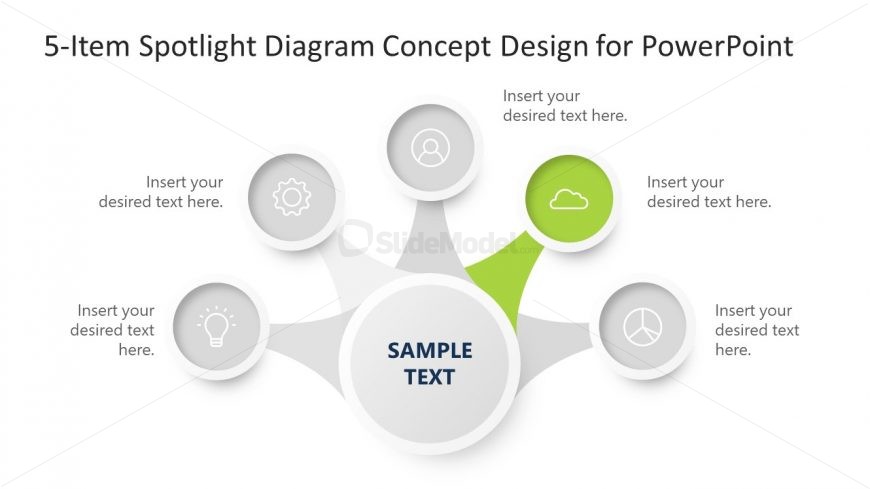 PPT Presentation Template for 5 Step Concept Diagram