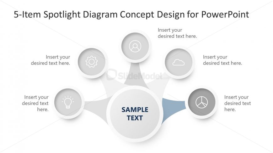5 Item Concept Diagram for PowerPoint