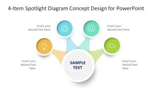 4-Item Spotlight Concept Diagram for PowerPoint Template